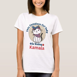 Diese kinderlose Katze-Lady wählt Kamala T-Shirt