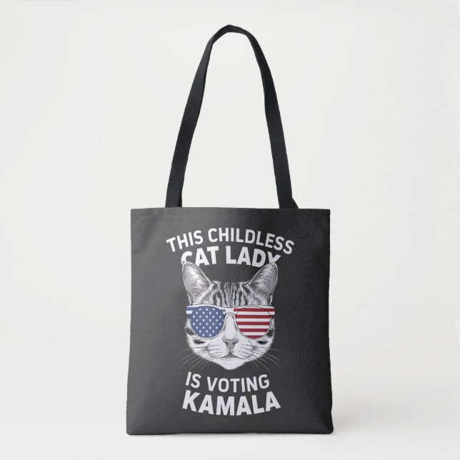 Diese kinderlose Katze-Lady wählt Kamala Tasche (Vorderseite)