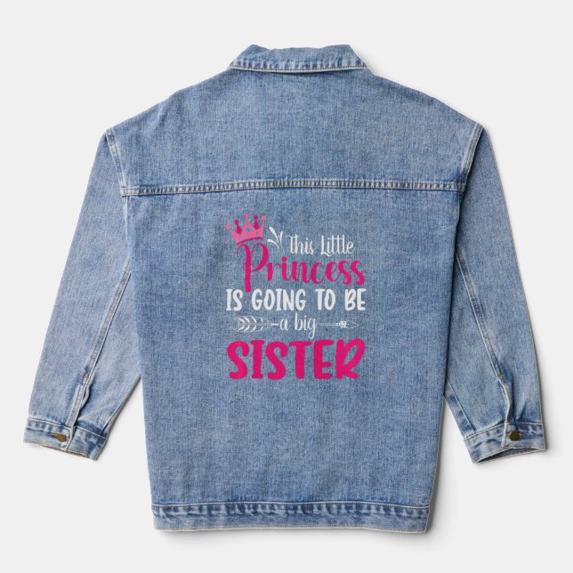 Diese kleine Prinzessin wird eine große Schwester  Jeansjacke (Rückseite)