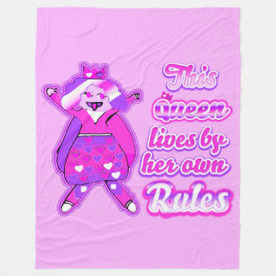 Diese Königin befolgt nie die Regeln pink Fleecedecke