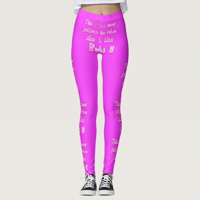 Diese Königin folgt nie den Regeln heiß rosa Leggings (Vorderseite)