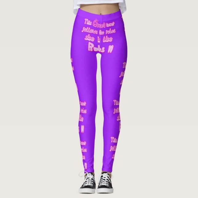 Diese Königin folgt nie den Regeln hellrosa Leggings (Vorderseite)