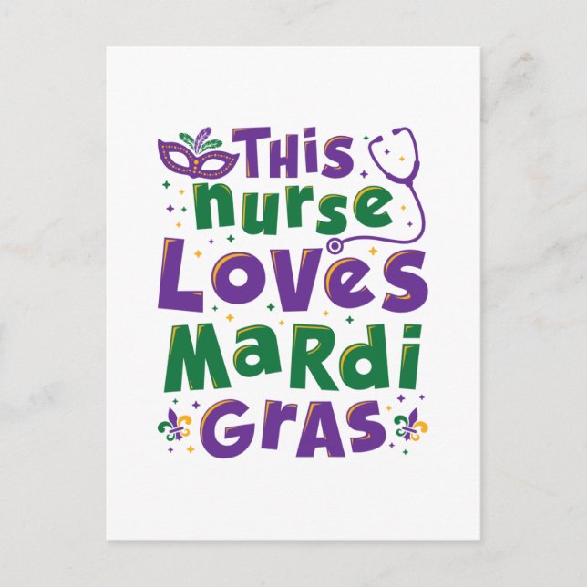 Diese Krankenschwester Lieben Mardi Gras Pflege Ka Postkarte (Vorderseite)
