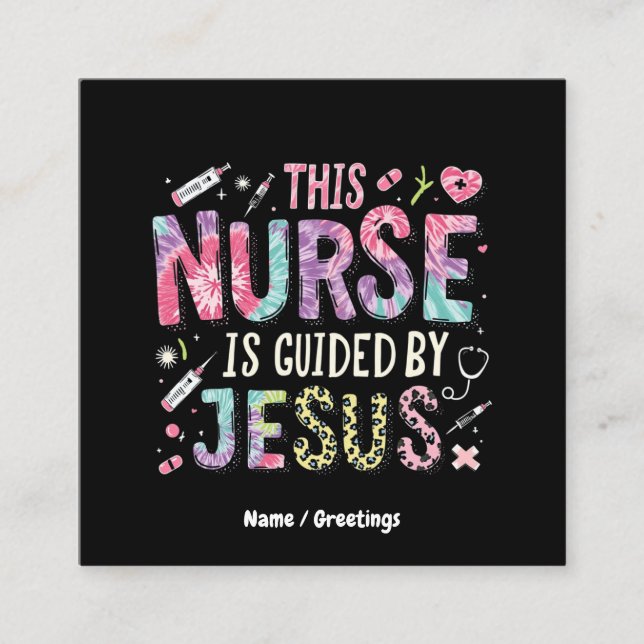 Diese Krankenschwester wird geleitet von Jesus, de Quadratische Visitenkarte (Vorderseite)