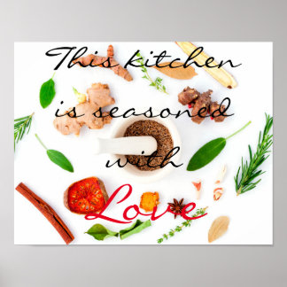 Diese Küche ist mit Liebe gewürzt Poster