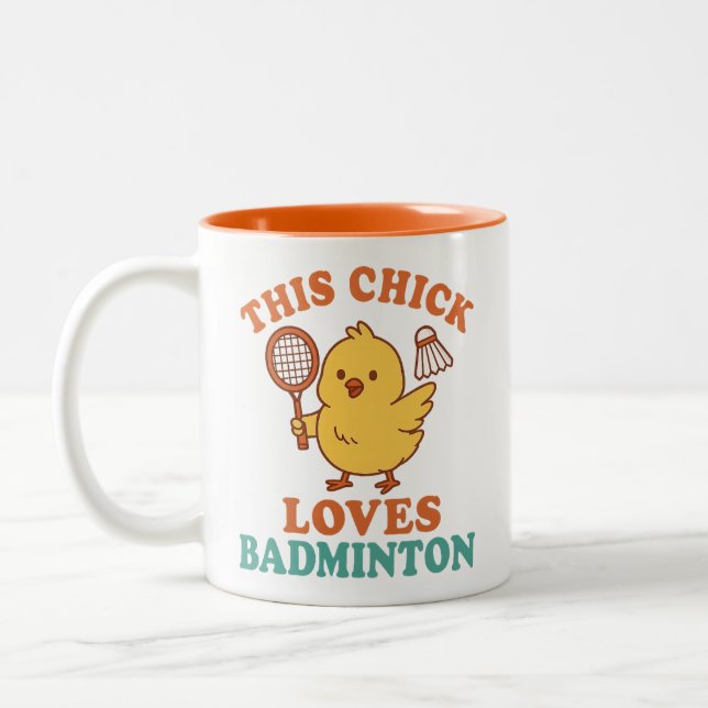 Diese Küken Lieben Badminton Zweifarbige Tasse (Links)