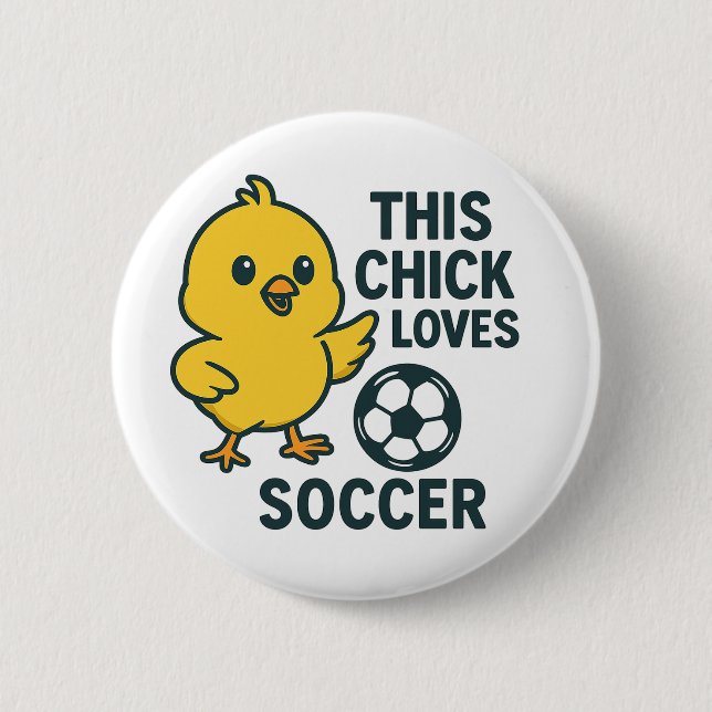 Diese Küken Lieben Fußball Button (Vorderseite)