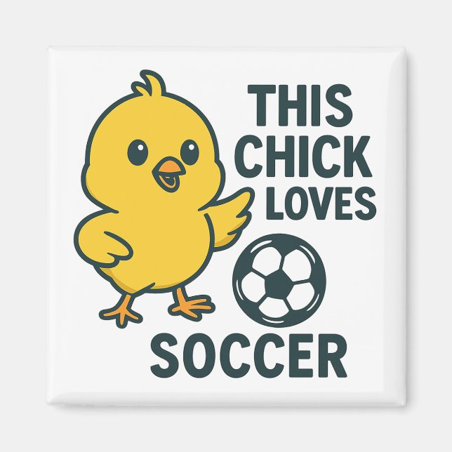 Diese Küken Lieben Fußball Magnet (Vorne)