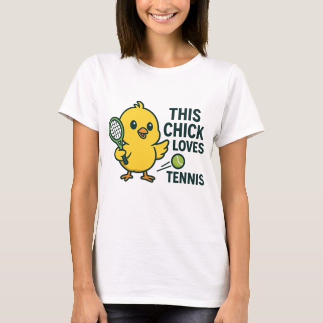 Diese Küken Lieben Tennis T-Shirt (Vorderseite)
