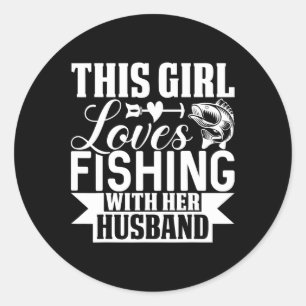 Diese Lieben, die mit ihrem Husbyny fischen Runder Aufkleber
