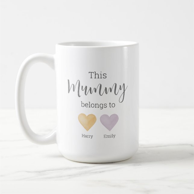 Diese Mama gehört zu den Aquarellherzen Kaffeetasse (Links)