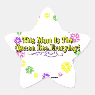 Diese Mama ist die Queen Bee Alltag Typ FlowerRing Stern-Aufkleber