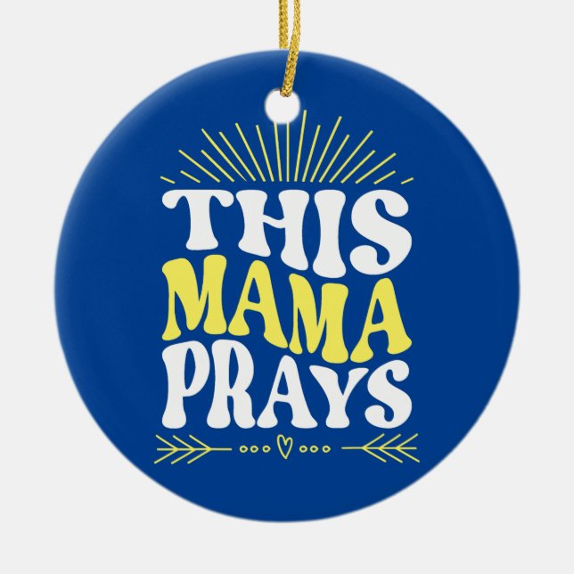 Diese Mama Prays Momma Christliche Mama Mutter Gla Keramik Ornament (Vorne)