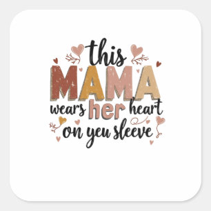 Diese Mama trägt ihr Herz am Schnabel Quadratischer Aufkleber