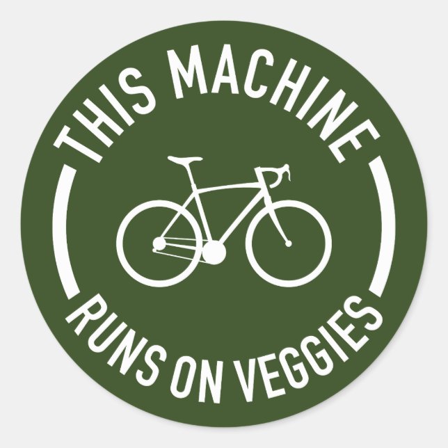 Diese Maschine fährt mit dem Fahrrad von Veggies Runder Aufkleber (Vorderseite)
