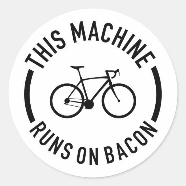 Diese Maschine läuft auf Bacon Runder Aufkleber (Vorderseite)