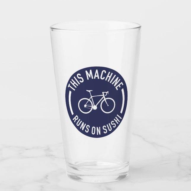 Diese Maschine läuft auf dem Sushi-Fahrrad Glas (Vorderseite)