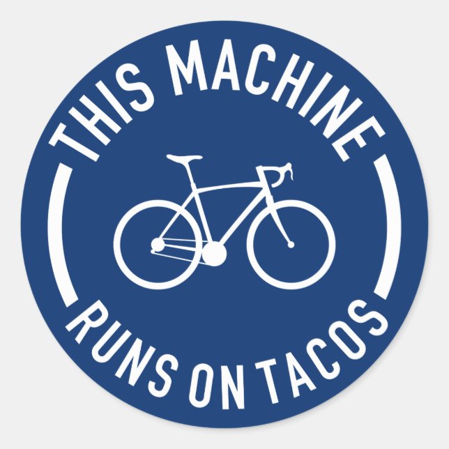 Diese Maschine läuft auf Tacos Runder Aufkleber (Vorderseite)