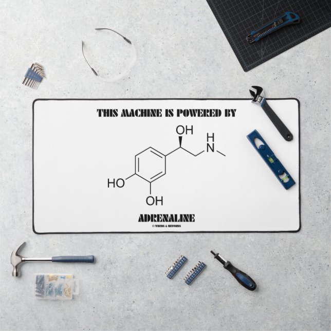 Diese Maschine wird von Adrenalin-Molekül angetrie Schreibtischunterlage (Arbeitsplatz)