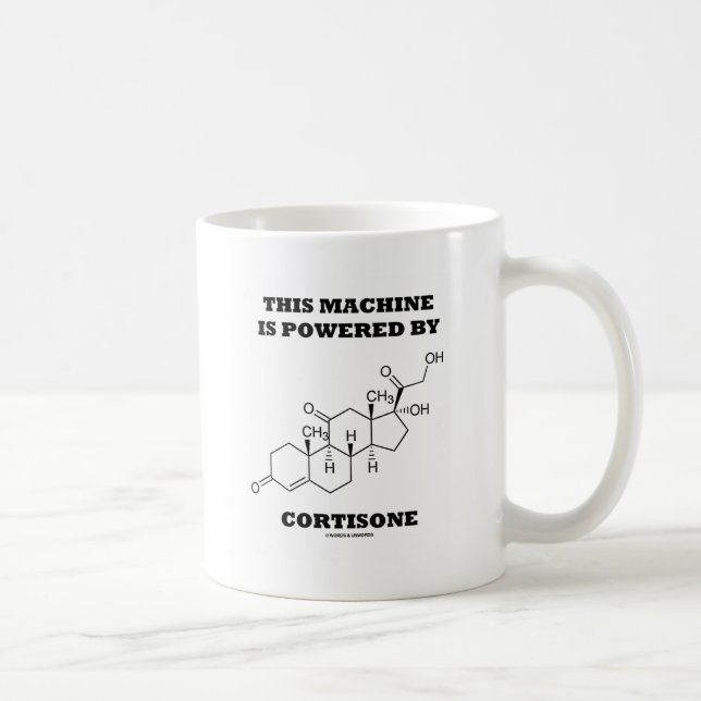 Diese Maschine wird von Cortison (Chemie) betriebe Kaffeetasse (Rechts)