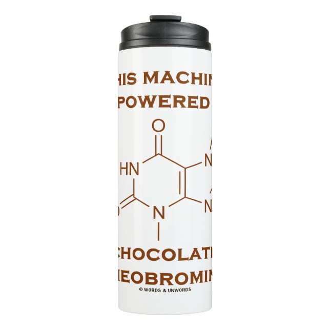 Diese Maschine wird von Schokoladentheobromin ange Thermosbecher (Vorderseite)