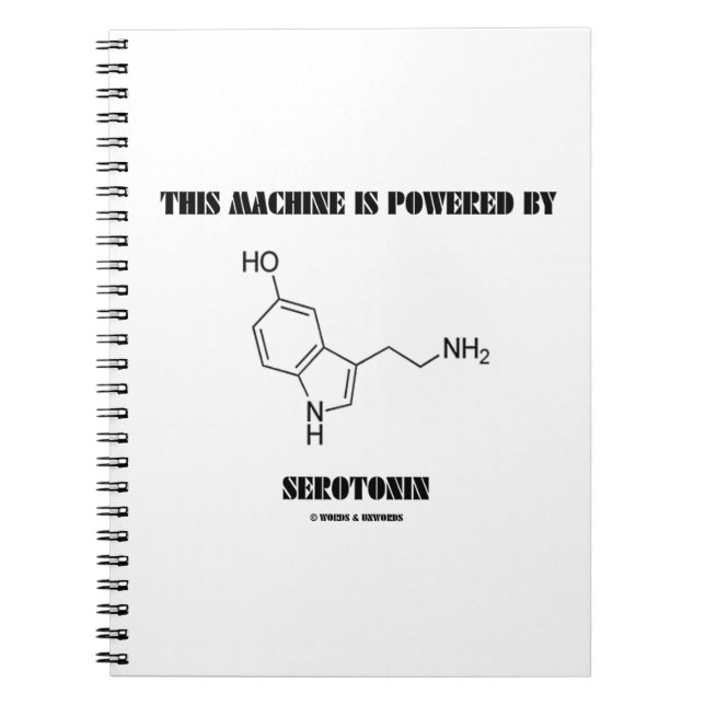 Diese Maschine wird von Serotonin (Chemie) betrieb Notizblock (Vorderseite)