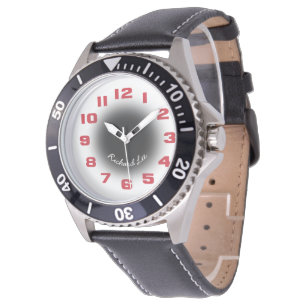 Diese Mens-Rote Zahlen anpassen Armbanduhr