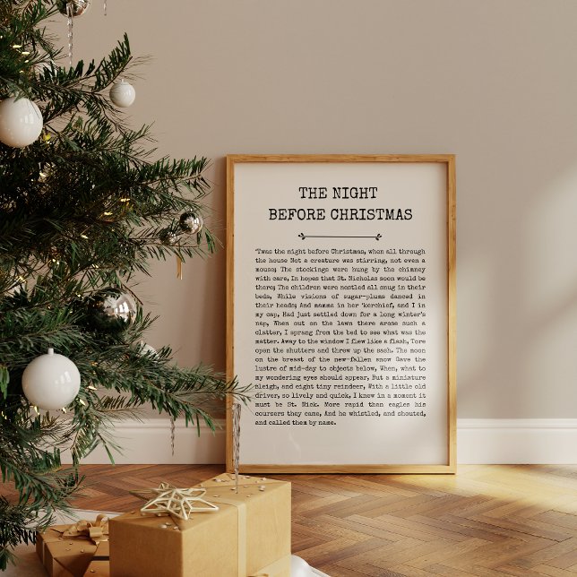 Diese Nacht vor Weihnachten Print Poster (A framed Christian hymn print titled “'Twas the night before Christmas” with the whole hymn lyrics.)