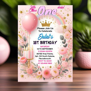 Diese Niedliche Queen Little Miss Onederful 1. Geb Einladung