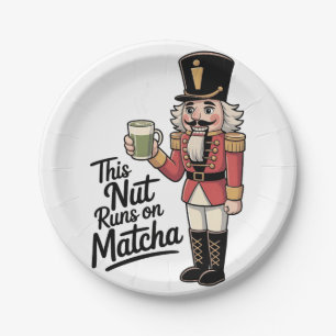 Diese Nuss läuft auf Matcha Weihnachts-Nussknacker Pappteller