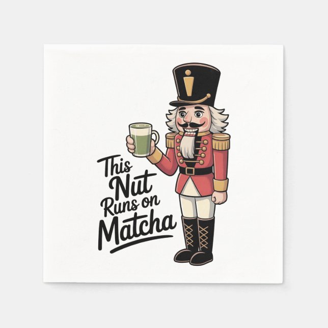 Diese Nut läuft auf Matcha Christmas Nutcracker Serviette (Vorderseite)