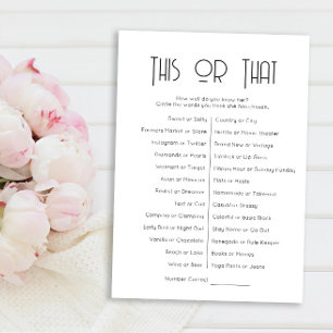 Diese oder jene Game Card Einladung