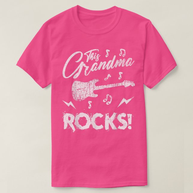 Diese Oma Rocks Coole Gitarre Rock'n'Roll Rock Me T-Shirt (Design vorne)