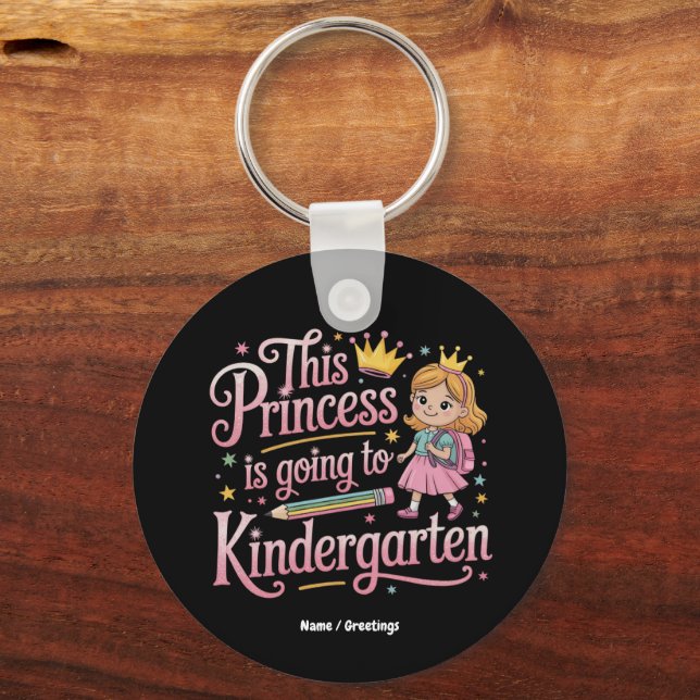 Diese Prinzessin geht zu einem Niedlichen Geschenk Schlüsselanhänger (Vorderseite)