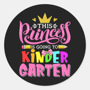 Diese Prinzessin geht zurück zum Kindergarten Runder Aufkleber