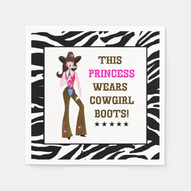 Diese Prinzessin trägt Cowgirl Stiefel! Serviette (Vorderseite)