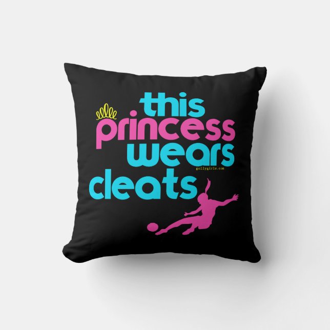 Diese Prinzessin Wears Cleats - Golly Mädchen Kissen (Vorderseite)