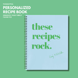 Diese Rezepte Rock farbenfroh blau und grün Rezept Notizbuch