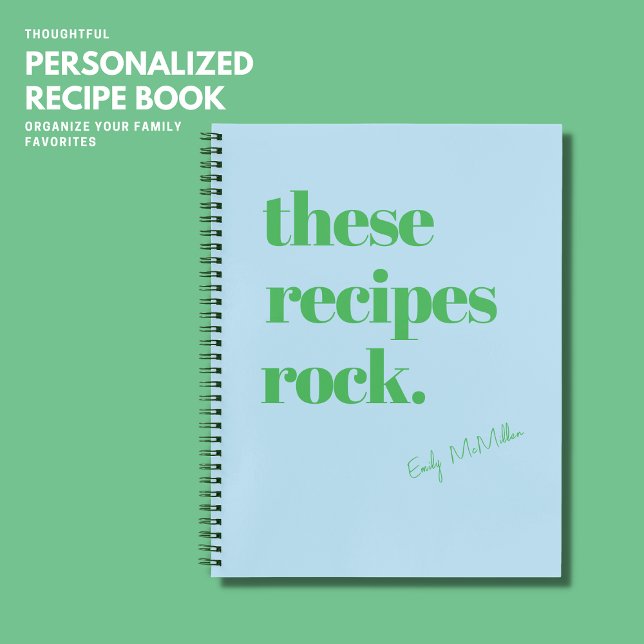 Diese Rezepte Rock farbenfroh blau und grün Rezept Notizbuch (Von Creator hochgeladen)