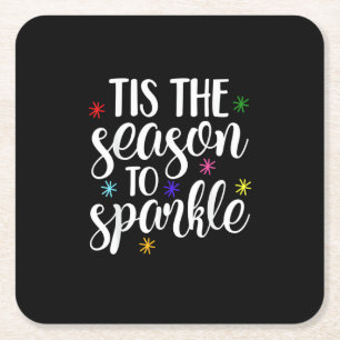 Diese Saison für Sparkle Retro Classic Rechteckiger Pappuntersetzer