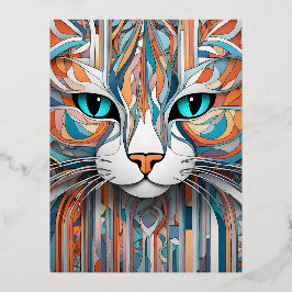Diese schöne Katzenvektorkunst ist der perfekte Sü Folien Feiertagspostkarte