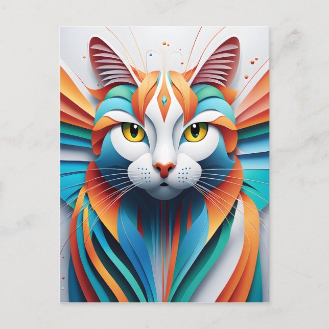 Diese schöne Katzenvektorkunst ist der perfekte Sü Postkarte (Vorderseite)