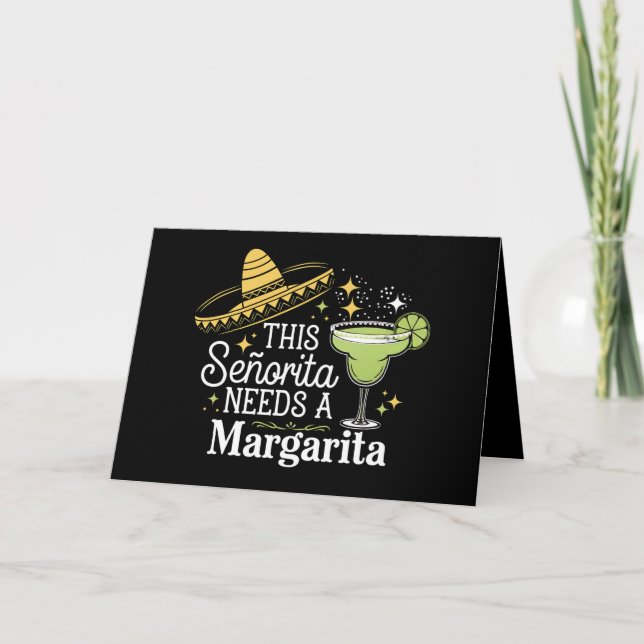 Diese Senorita braucht eine Margarita Cinco De May Dankeskarte (Vorderseite)