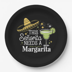 Diese Senorita braucht eine Margarita Cinco De May Pappteller