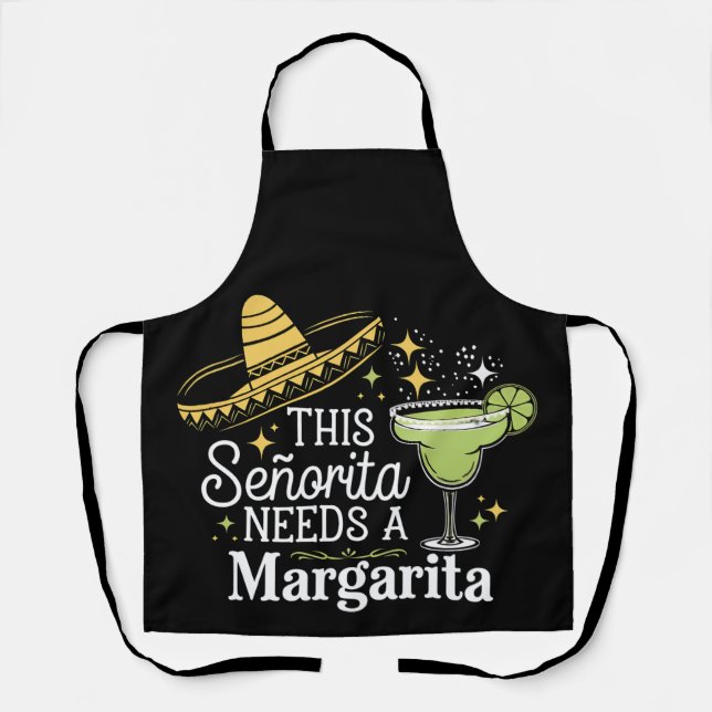 Diese Senorita braucht eine Margarita Cinco De May Schürze (Vorderseite)