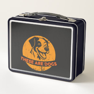 Diese sind Hunde mutig und lustig Retro-Hundefreun Metall Brotdose
