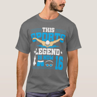 Diese Sportlegende ist jetzt 16 Schwimmen 16. Gesc T-Shirt