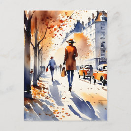 Diese städtische Kunst Aquarellmalerei ist ein Her Postkarte