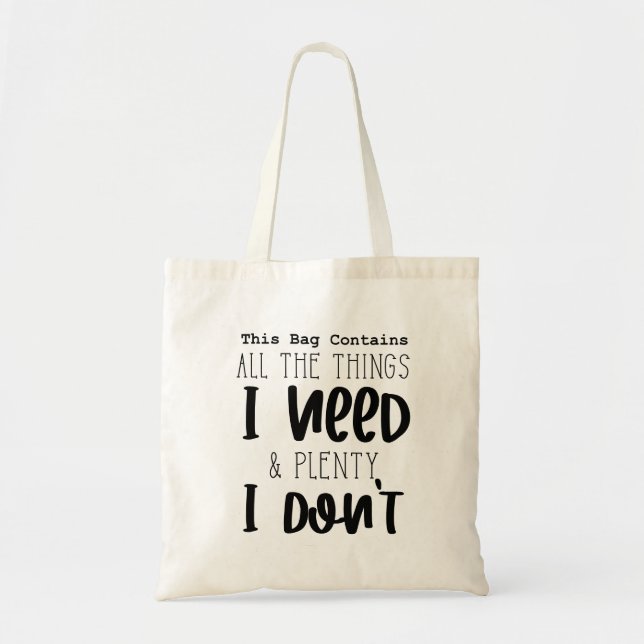 Diese Tasche enthält alle Dinge, die die lustige T (Vorne)