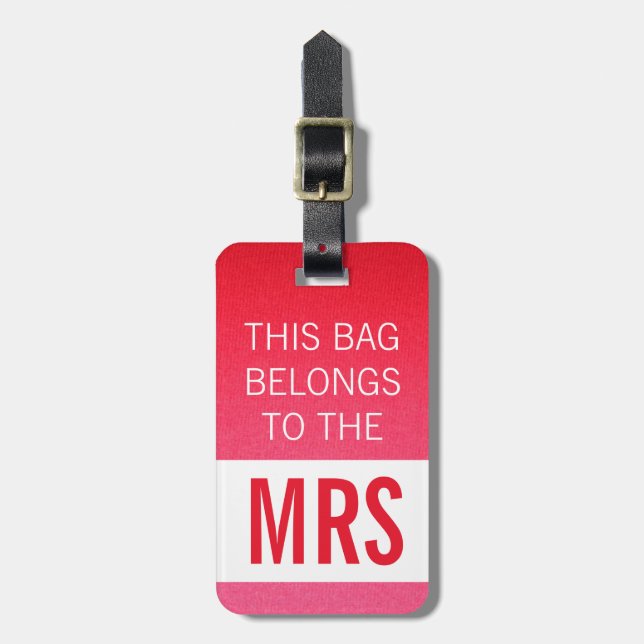 Diese Tasche gehört Frau Pink Gepäckanhänger (Vorderseite vertikal)